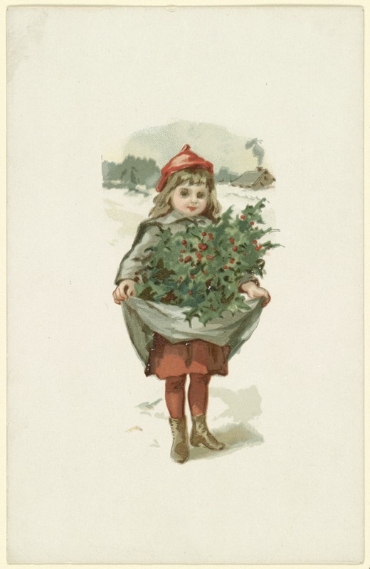 Little girl with holly