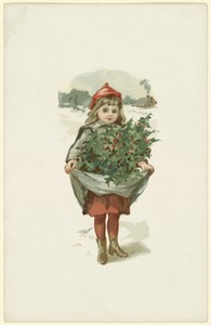 Little girl with holly