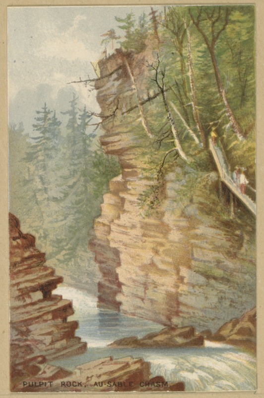 Twelve Adirondack sketches - Pulpit Rock, Au-Sable Chasm