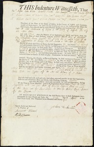 Isaac Loring indentured to apprentice with John Tuckerman of Boston, 9 April 1794