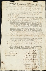 James Henley [Henly] indentured to apprentice with Freeman Hinckley of Barnstable, 25 July 1794