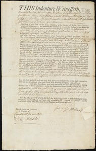 Ephraim S Gendell indentured to apprentice with John G Holland of Boston, 16 August 1797