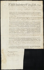 Sarah Gordon indentured to apprentice with Joseph Blaney of Boston, 16 December 1797