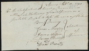 James Murry indentured to apprentice with Levi Hathway of Spencer, 20 February 1799