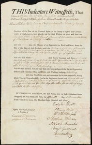 Margaret Holley indentured to apprentice with Daniel Leman of Charlestown, 15 December 1802