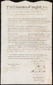 Ruth Newell indentured to apprentice with Josiah Snell of Bridgewater, 17 January 1804