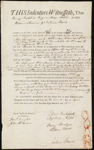 John Lawrence [Lawrance] indentured to apprentice with Phineas Nickerson of Provincetown, 2 April 1804