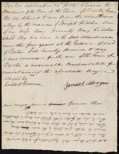 Joseph Kidder indentured to apprentice with John Holton of Booth Bay., 2 October 1805