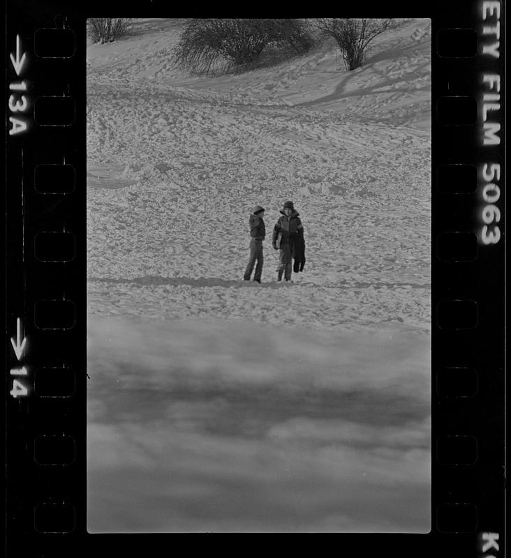 Children walking in snow