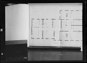 Copy negative of ca. 1875 floor plan of Hotel Vendome, Boston, Massachusetts