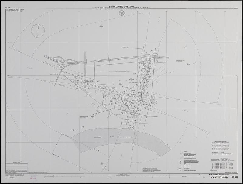 Airport obstruction chart, OC 609, New Orleans International (Moisant Field) Airport, New Orleans, Louisiana