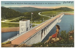 Scenic view of Norfolk Dam and Lake Norfolk in the Arkansas Ozarks