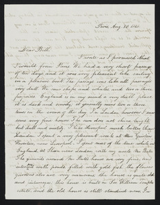 Letter from Henry Grafton Chapman, Paris, to William C.B. Fifield, Aug. 30, 1848