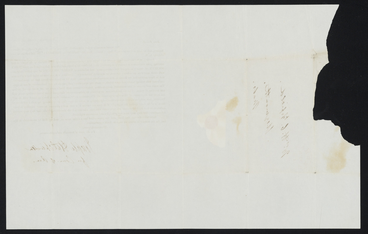 Letter from Joseph Hutchinson for the  Comm. Norfolk County Anti-slavery Society, Dedham, to Hannah C. Fifield, April 12, 1841