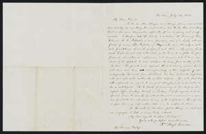 Letter from William Lloyd Garrison, Boston, to Rev. Francis Bishop, July 20, 1852