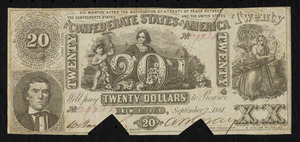 Confederate currency, $20