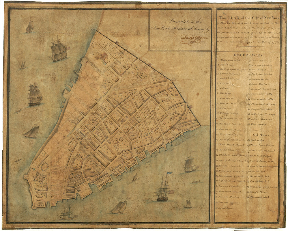 A plan of the city of New-York c1775 map 24x29