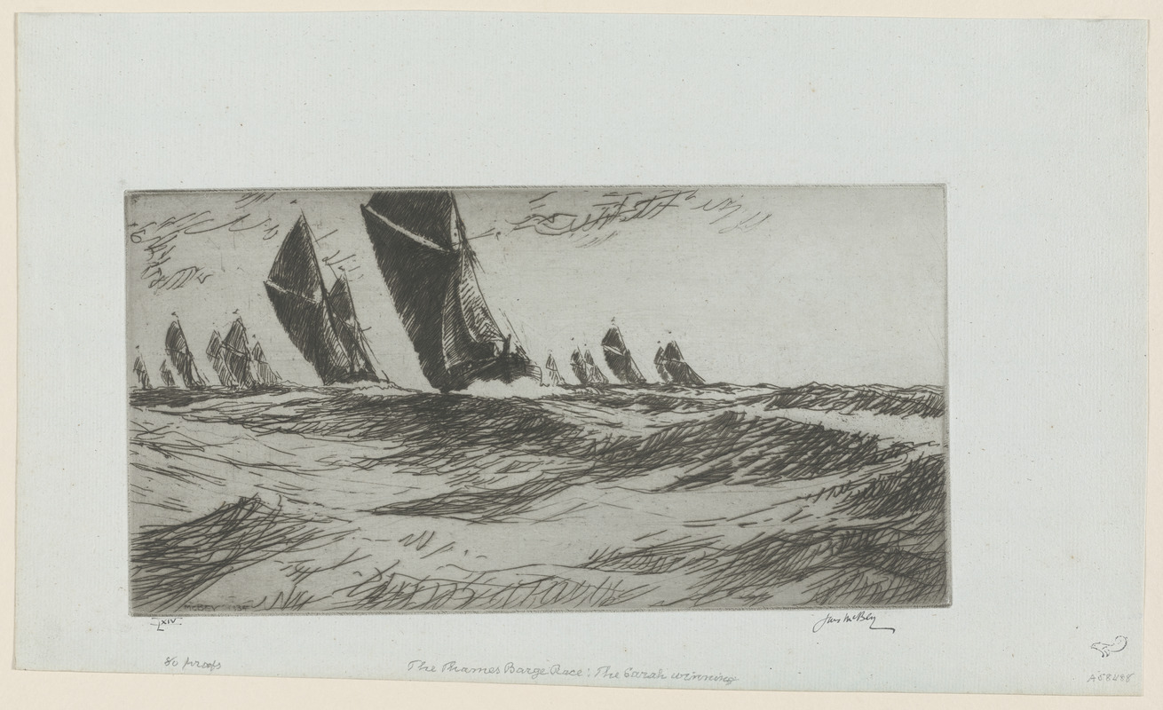 The Thames barge race: The Sarah winning
