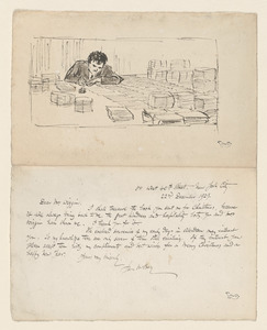 Sketch of McBey on letter
