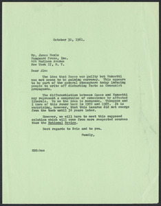 Herbert Brutus Ehrmann Papers, 1906-1970. Sacco-Vanzetti. Correspondence: Oct. 1957-Nov. 1961. Box 11, Folder 12, Harvard Law School Library, Historical & Special Collections
