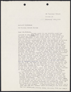 Herbert Brutus Ehrmann Papers, 1906-1970. Sacco-Vanzetti. Correspondence: Oct. 1957-Nov. 1961. Box 11, Folder 13, Harvard Law School Library, Historical & Special Collections