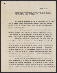 Herbert Brutus Ehrmann Papers, 1906-1970. Sacco-Vanzetti. Calvin H. Goddard: testimony, 1927. Box 12, Folder 14, Harvard Law School Library, Historical & Special Collections