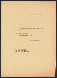 Herbert Brutus Ehrmann Papers, 1906-1970. Sacco-Vanzetti. Norman Hapgood: letters, 1928, 1929, 1931-1935. Box 12, Folder 18, Harvard Law School Library, Historical & Special Collections