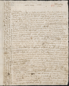 Letter from John Cotton to Rowland Cotton, Sandwich, after 1696 August