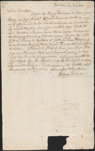 Letter from Moses Prince, Boston, to Nathan Prince, Boston, 1744 September 3
