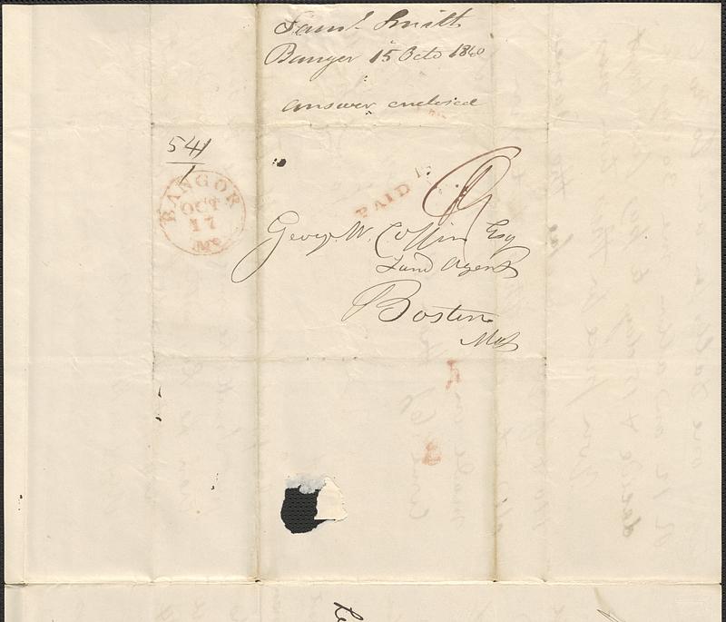 Samuel Smith to George Coffin, 15 October 1840 - Digital Commonwealth