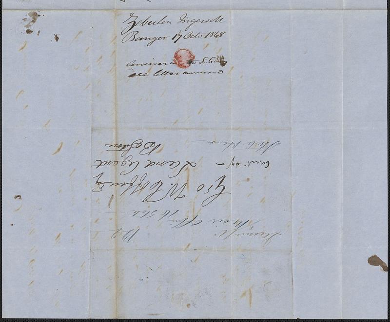 Zebulon Ingersoll to George Coffin, 17 October 1848