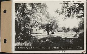 W.B. Ware and L.E. Kennon, house (camp?), Long Pond, Rutland, Mass., Jun. 30, 1931