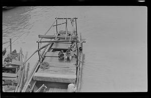 Looking down into boat