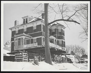 Newton House Moved- This three-story structure, formerly owned by the City of Newton and occupied by the superintendent of the waterworks on Needham street, was bought by P. Mulhearn of Elliot street, Newton Upper Falls, and moved a distance of approximately 500 yards to a new site at 90 Christina street, in the Charlemont section.