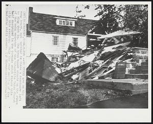 No Hymns are on the song board, but neither is there a sanctuary left to sing them in. The hymn board stands on the steps of the main entrance of the Waterville Union Church half destroyed in the tornado which struck this city this evening. Only the rear section of the building still stands.