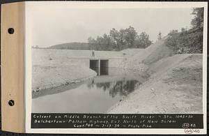 Contract No. 44, Extension of Belchertown-Pelham Highway, New Salem, Orange, culvert on middle branch of the Swift River, Sta. 1045+50, New Salem, Mass., Jul. 13, 1934