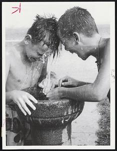 L to R. Robert Kennedy of S. Boston. Richard Hogan of S. Boston at Pleasure Bay S. Boston