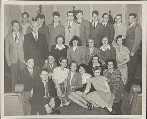 Christian Endeavor group with Rev. Byron Gustin at the Whately Congregational Church