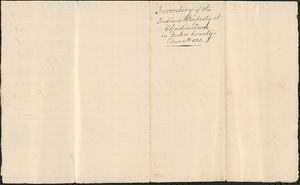 Chappaquiddick and Christiantown - Inventory of Estate Ownership, 1828