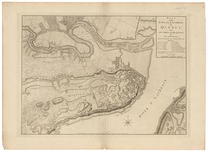 Plan of the city and environs of Quebec, with its siege and blockade by the Americans, from the 8.th of December 1775 to the 13.th of May 1776