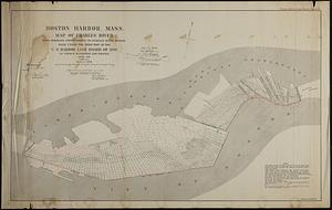 Boston Harbor, Mass. map of Charles River from Brookline Street Bridge to Charles River Bridge