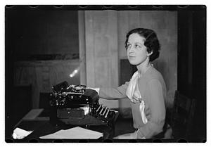 Miss Mabel Goguem typewriter demonstration