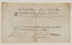 Commonwealth of Massachusetts and Town of Lincoln Treasurer receipts