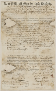 Quitclaim deed of Daniel Child [et al.] to Joshua Child for 17 acres land in Lincoln, in consideration of $607