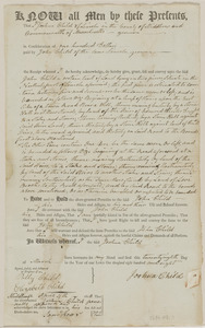 Deed of Joshua Child to John Child for land in Lincoln, in consideration of $100