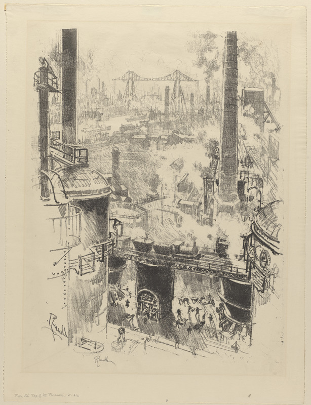 From the tops of the furnaces