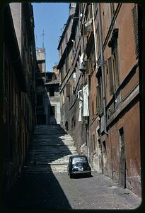Street ending in steps, Rome, Italy