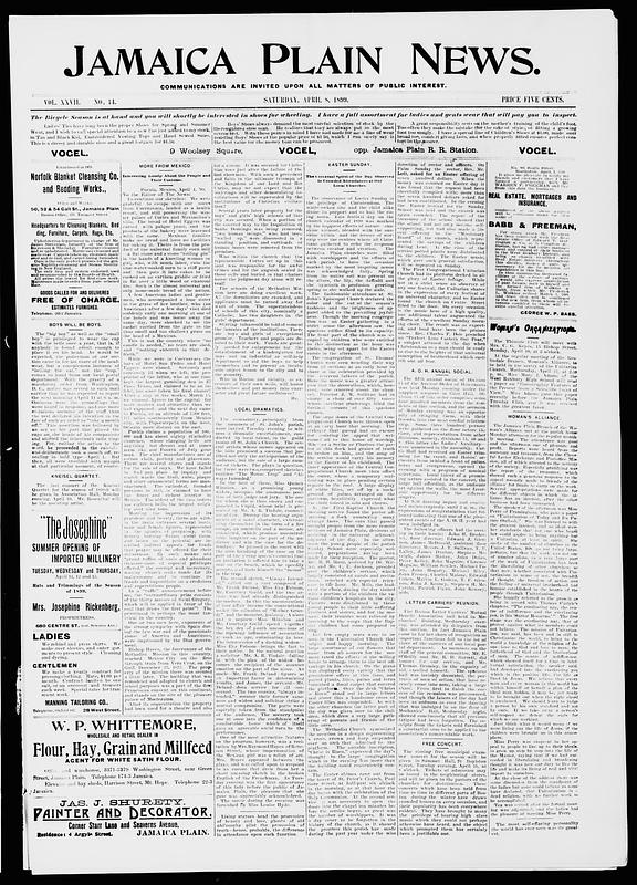 Jamaica Plain News, April 08, 1899 - Digital Commonwealth