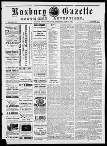 Roxbury Gazette and South End Advertiser, February 14, 1884