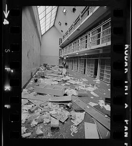 Aftermath of cell block riot, Walpole State Prison